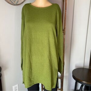 Vintage Express Tricot Boat Neck Oversized Sweater Green Size Medium